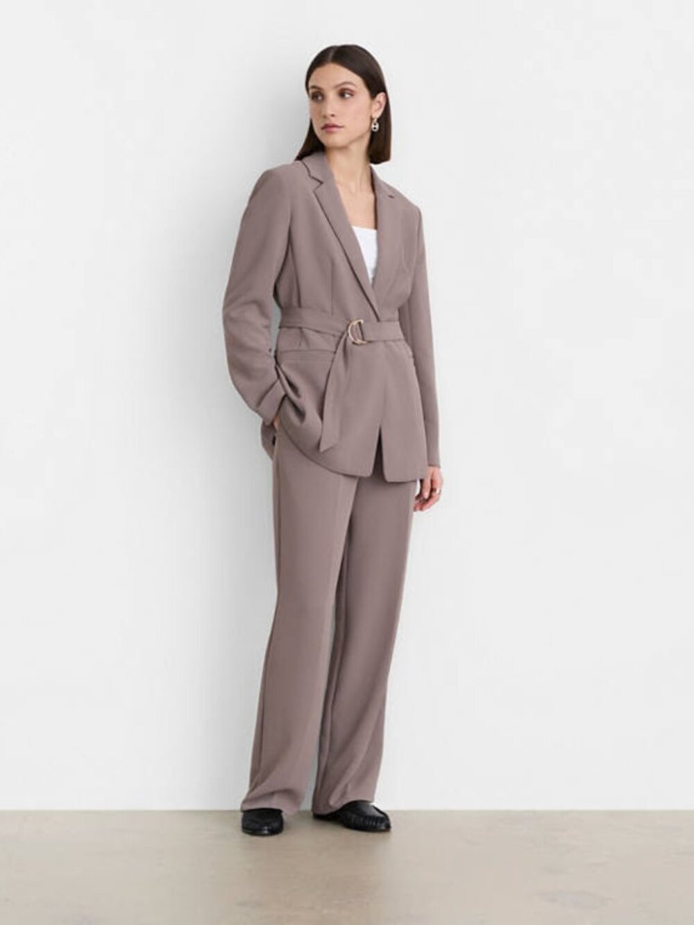 LOFT Versa Brown Malt Suit Blazer 8 Pants 10